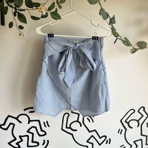 Blu Pepper Blue and White Striped Skirt with Front Tie Size Medium
